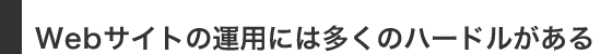 Webサイトの運用には多くのハードルがある